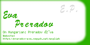 eva preradov business card